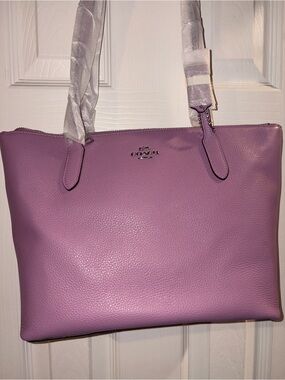 Coach Lavender Leather Tote